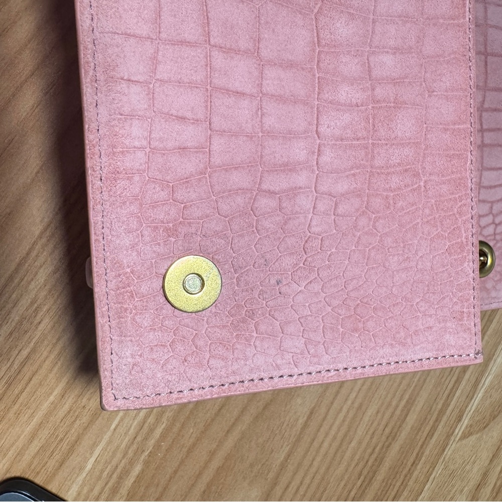 Brandon Blackwood Pink Croc-suede Bag - Picture 3 of 11
